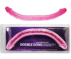 BAILE Ilga dviguba dildo rožinė lesbiečių seksui