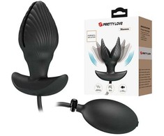 Pretty Love Bottom Pretty Love Inflatable Rechargeable Intimate Plug Juodas Silicone USB