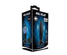 Mr. Play Juodas Rechargeable Anal Plug | 12-Mode Vibrating Silicone System