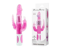 Baile Rotations Rožinė Baile Pretty Bunny Triple Rotator - Multi-Zone Vibrating System, Rožinė