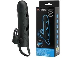 Pretty Love Male LYBAILE Pretty Love 5,5 Inch Vibrating Penis Sleeve Juodas