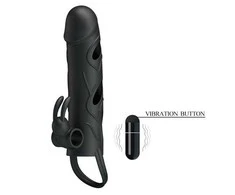 Pretty Love Male LYBAILE Pretty Love 5,5 Inch Vibrating Penis Sleeve Juodas