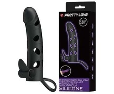 Pretty Love Male PRETTY LOVE – vibruojanti varpos rankovė su rutuliniu dirželiu