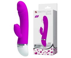 Pretty Love Flirtation Rožinė Pretty Love David Dual-Motor Intimate Machine with 30 Modes, Rožinė, 185mm