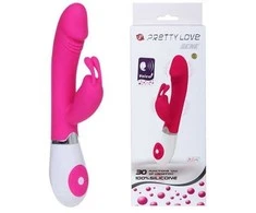 Silikoninis zuikio vibratorius – Pretty Love Gene Rožinė su 30 vibravimo funkcijų