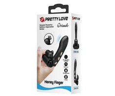 Pretty Love Orlando Juodas Finger Vibration Device, 10 Modes, Silicone