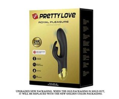 „Pretty Love Gold“ vibratorius su klitorio masažuokliu, USB, 19 cm