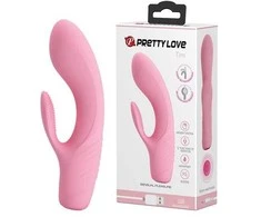 Vibratorius Pretty Love su klitorio masažuokliu ir 15 cm išsikišimais