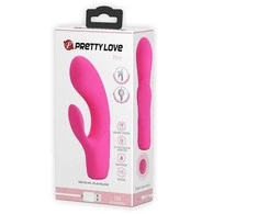 Vibratorius Pretty Love su klitorio masažuokliu ir 15 cm išsikišimais