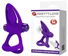 Pretty Love Male Pretty Love Vibrating Partner Ring 10 Modes Violet Silicone