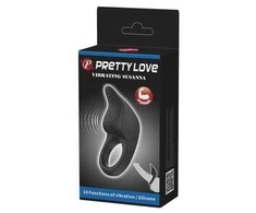 Pretty Love Male LYBAILE Pretty Love Vibrating Susanna Cock žiedas Juodas
