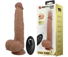 PRETTY LOVE HIGH GRADE PRETTY LOVE - Jonathan 8,3'' šviesiai rudas, 3 vibracijos funkcijos Thrusting Wireless nuotolinio valdymo pultas