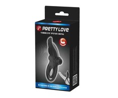 Pretty Love BI-210203 Dual Motor Silicone Intimate Ring Juodas 10 Modes