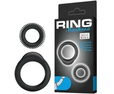 Baile For Him LYBAILE Ring Manhood 2x Rings Juodas