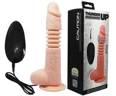 LYBAILE Thunder Up Suction Base Vibrating Dildo Flesh