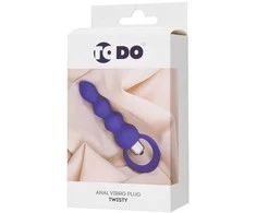 ToDo by Toyfa Analinis kištukas Twisty, silikonas, violetinė, 14 cm, O 3,2 cm