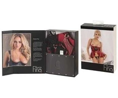 Abierta Fina seksualus 2 dalių komplektas Shelf Bra Set red 80B/M