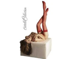 Cottelli Legwear Sulaikomos kojinės raudonos 2