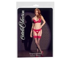 Cottelli Legwear Kojinės su raudonais nėriniais
