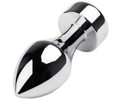 Sidabrinis analinis kištukas TOYFA Metalas su juodu apvalios formos brangakmeniu, ilgis 8,2 cm, skersmuo 2,5-3,8 cm, svoris 210 gr