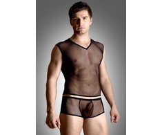 SOFTLINE Tinklo komplektas - marškiniai ir strypai - juodas M/L