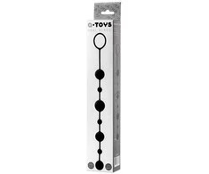 Anal beads Toyfa A-toys Coron, with balls, silicone, juodas, 35,9 cm