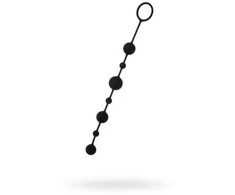 Anal beads Toyfa A-toys Coron, with balls, silicone, juodas, 35,9 cm