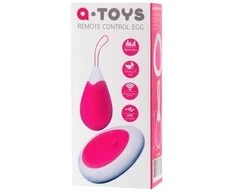 Toyfa A-TOYS, Vibruojantis kiaušinis su nuotolinio valdymo pulteliu, silikoninis, rožinės ir baltos spalvos, 12 cm