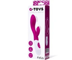 Toyfa A-TOYS, Vibratorius Fela su klitorio stimuliatoriumi, silikonas, rožinis, 20,5 cm, 10 greičių, 2xAAA