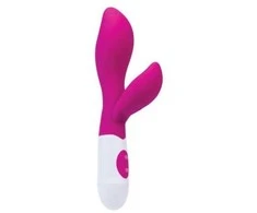 Toyfa A-TOYS, Vibratorius Lilu su klitorio stimuliatoriumi, silikonas, rožinis, 20 cm, 10 greičių, 2xAAA