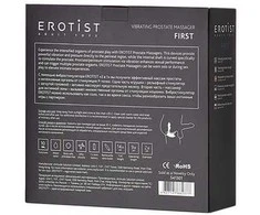 Toyfa EROTIST First prostate stimulator, silicone, juodas, 14.4 cm