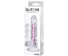Toyfa Lankstus dildo A-Toys Paret, skaidrus, 18 cm