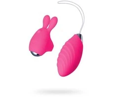 Toyfa JOS VITA pirštu vibruojantis kiaušinis ir vibruojantis priedas, silikonas, rožinis, 8,5 ir 8 cm