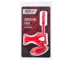 Toyfa Juodas &amp; Raudona, Varpos žiedas su vibracija, klitorio stimuliacija, silikonas, raudonas 14,5 cm