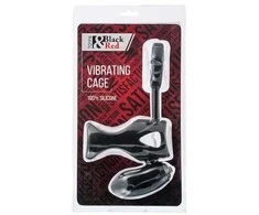 Toyfa Juodas &amp; Raudona, Penis ring with vibration, clitoral stimulation, silicone, juodas 14.5 cm
