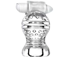 Toyfa Lingam Shakti, vibruojantis masturbatorius, TPE, skaidrus, 9 cm
