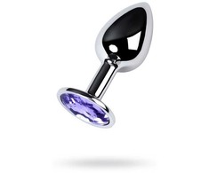 Toyfa Mėlyna Sidabrinis anal plug with gem, mėlynas