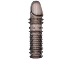 ToyFa XLover, Penis sleeve, for enlargement, TPE, transparent juodas, 13.5 cm