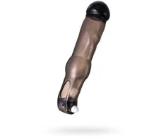 xToyFa XLover, varpos rankovė, padidinimui su vibracija, TPE, skaidrus juodas, 19,4 cm
