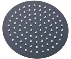 Plieninė apvali lietaus dušo galva 30 cm, JUODA (170549)