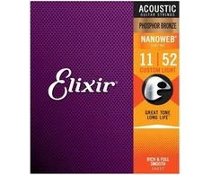 Elixir Eliksyras 16027 Nanoweb Phosphor Bronze 11-52