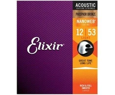 Elixir Eliksyras 16052 Nanoweb Phosphor Bronze 12-53