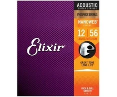 Elixir Eliksyras 16077 Nanoweb Phosphor Bronze 12-56