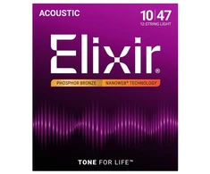 Elixir Eliksyras 16152 Nanoweb Phosphor Bronze 12-stygei gitarai