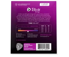 Elixir Eliksyras Nanoweb Phosphor Bronze 16002 10-47