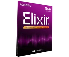 Elixir Eliksyras Nanoweb Phosphor Bronze 16002 10-47