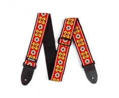 Gitaros diržas Dunlop Jacquard Avalon Raudona