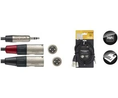Laidas Stagg mini jack male – 2x XLR male (3m)