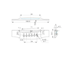 Tiltelis (bridge) akustinei gitarai Kera Audio AC-MG