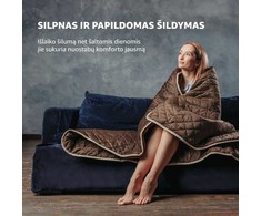 Šildanti antklodė Elektrinė antklodė 150x180 cm, Šildymo antklodė, 8 valandų laikmatis, 3 šildymo režimai, EcoSapiens Teddy